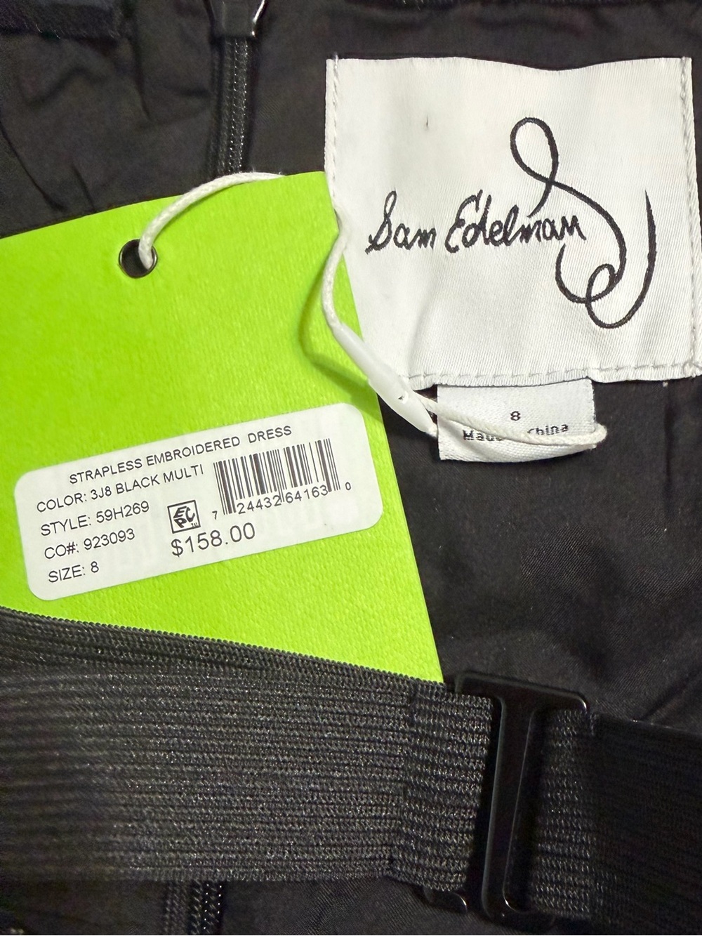 Sam Edelman Womenโs Floral Embroidered Strapless Mini Dress Size 8 NWT - Picture 9 of 10